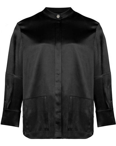 Nocturne Mandarin Collar Shirt - Black