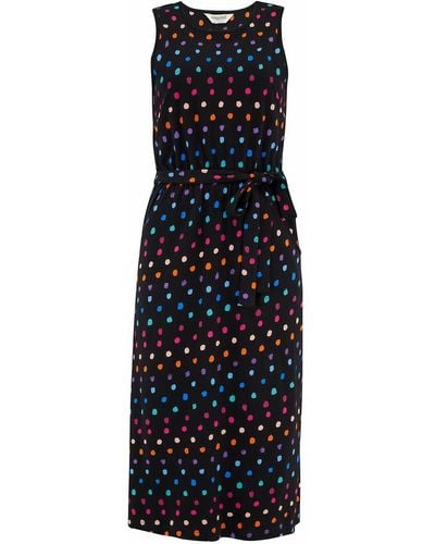 Sugarhill Rory Jersey Midi Dress , Rainbow Painterly Spot - Blue