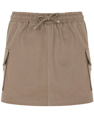 Nocturne Neutrals Mini Skirt With Pockets - Natural