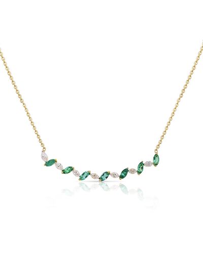 Trésor Diamond & Emerald Necklace In 18k Yellow - Metallic