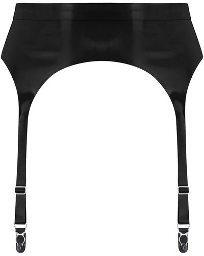 Elissa Poppy Latex Suspender - Black