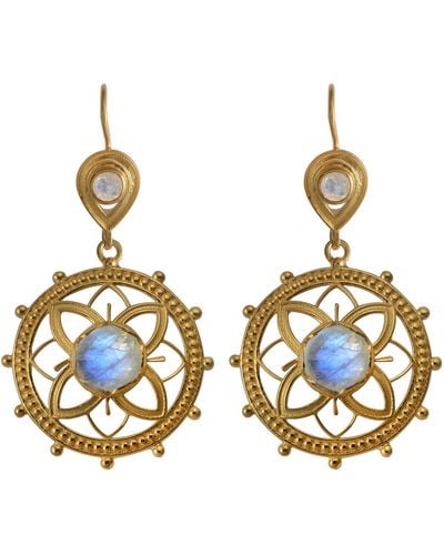 Emma Chapman Jewels Bali Moonstone Dangle Earrings - Metallic