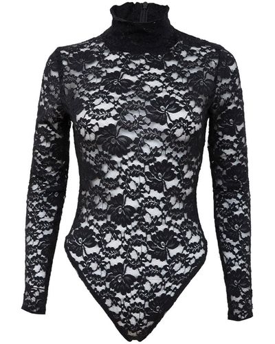 Sarah Regensburger Wicked Lace Bodysuit - Black