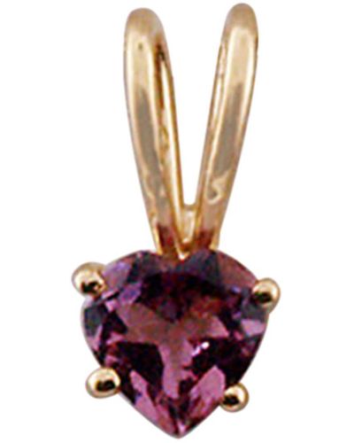 Artisan 14k Rose Gold With Pink Tourmaline Heart Charm Pendant - Purple