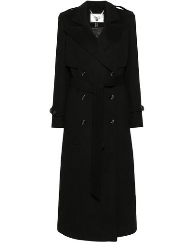 Nissa Belted Wrap Coat - Black