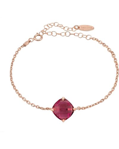 LÁTELITA London Empress Pink Tourmaline Gemstone Bracelet Rosegold!