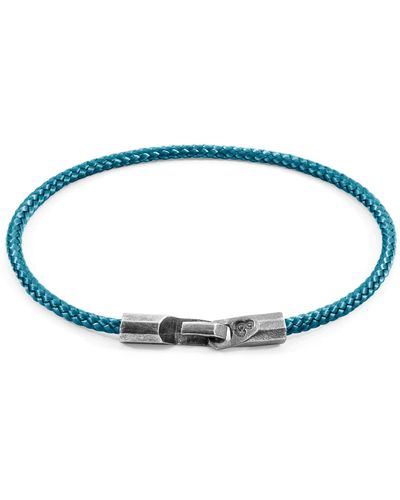 Anchor and Crew Ocean Talbot Silver & Rope Bracelet - Blue