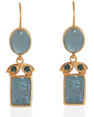 Emma Chapman Jewels Bathsheba Aquamarine Drop Earrings - Blue