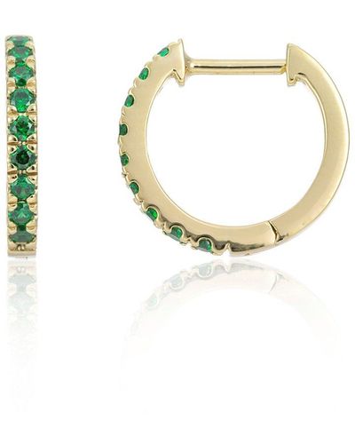 Auree Dovehouse Gold Vermeil & Green Zirconia Hoop Earrings - Metallic
