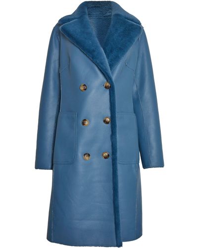 James Lakeland Reversible Faux Leather Coat - Blue