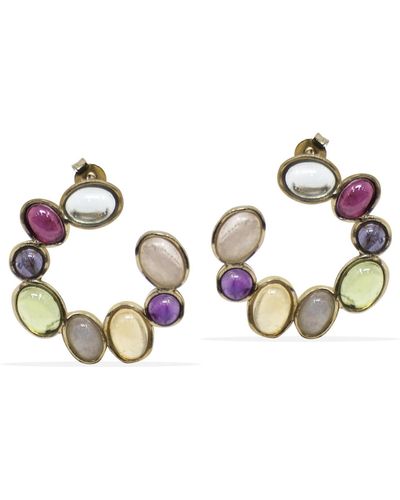 Vintouch Italy Cosmo -plated Multicolour Earrings - Metallic