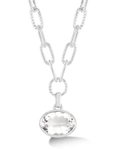 Dower & Hall Large Oval White Topaz Array Pendant