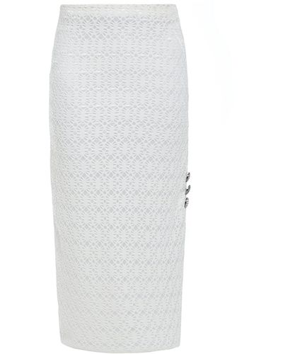 Sarvin Lace Bodycon Skirt - White