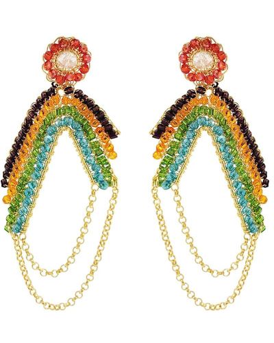 Lavish by Tricia Milaneze Multi & Freya Maxi Handmade Crochet Earrings - Metallic