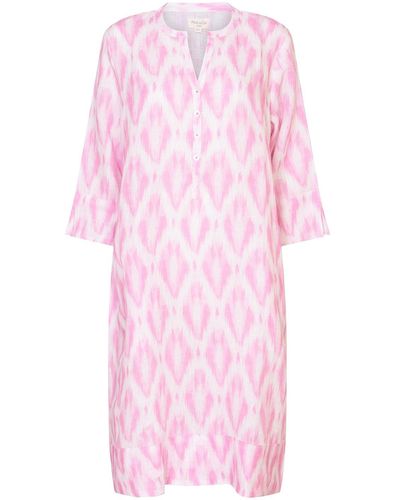NoLoGo-chic Ikat Tunic Dress Linen Pink