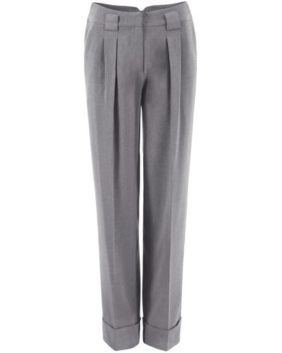 VIKIGLOW Sara High Waist Wide Leg Trousers - Grey