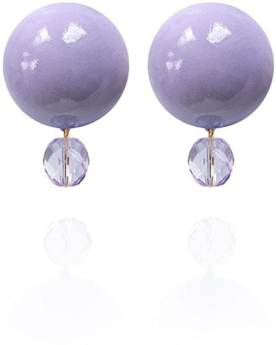 Saule Label Luna Earrings In Pale Periwinkle - Purple