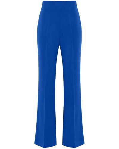 Tia Dorraine Royal Azure Flared High-waist Pants - Blue