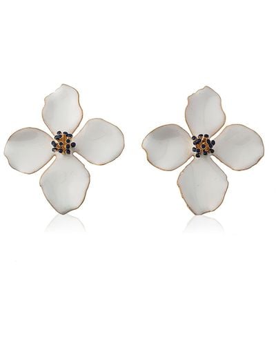 Milou Jewelry Clover Flower Earrings - White