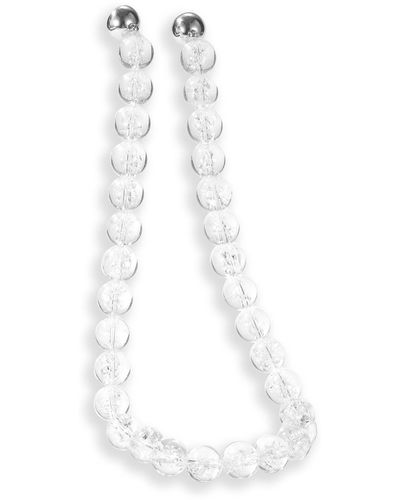 Classicharms Frostnova Azeztulite Clear Phantom Large Crystal Sphere Necklace- Large - White