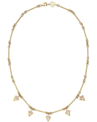 Zoe & Morgan Hyacinth Necklace Gold Rose Quartz - Metallic