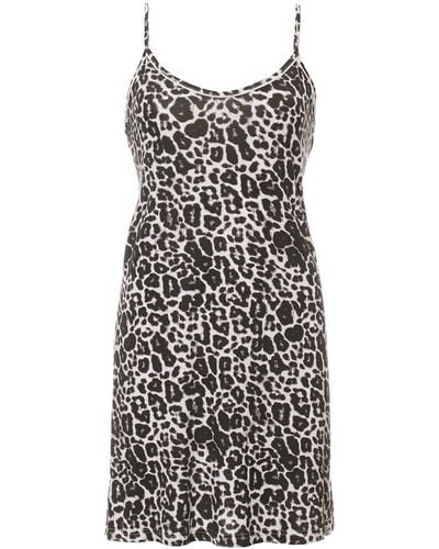 Pretty You London Bamboo Chemise Nightdress In Leopard Print - Multicolor