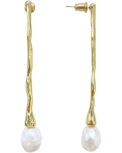 Smilla Brav Pearl Earrings Diana - Metallic
