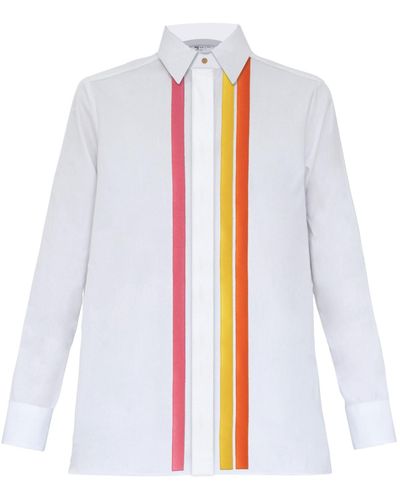 My Pair Of Jeans Orange Embroidered Shirt - White