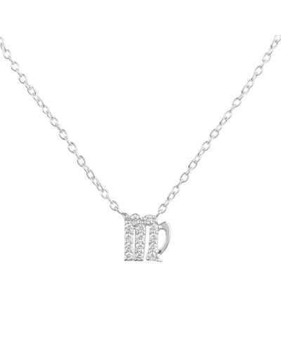 LÁTELITA London Diamond Zodiac Silver Necklace Virgo - Metallic