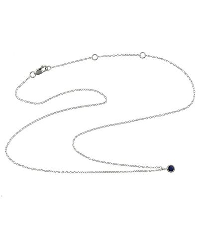 Artisan 925 Sterling Silver With Blue Sapphire Necklace - White