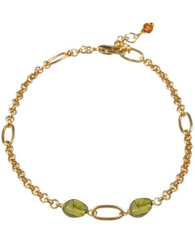 Mirabelle Ovala Bracelet With Peridot - Metallic
