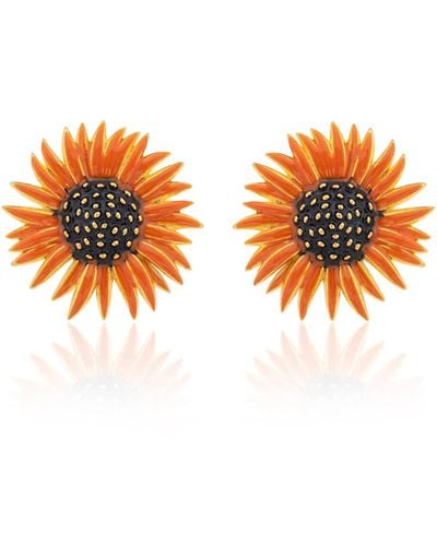 Milou Jewelry Orange Sunflower Earrings