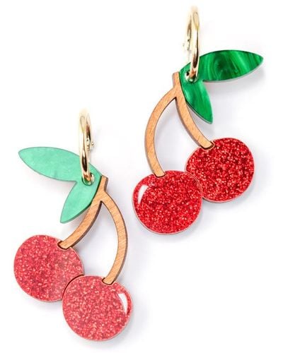By Chavelli Cherry Earrings - Red