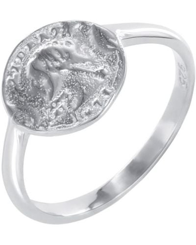 Wolf and Zephyr American Coin Ring Sterling - White