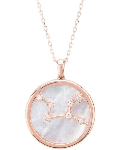 LÁTELITA London Zodiac Mother Of Pearl Gemstone Star Constellation Pendant Necklace - Pink