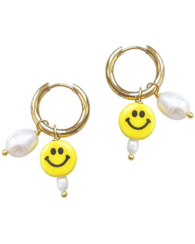 Smilla Brav The Happy Pearl Hoop Earrings - Metallic