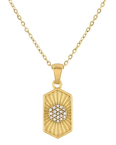 Olivia Le Odessa Hexagon Pave Pendant Necklace - Metallic