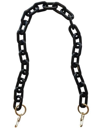 CLOSET REHAB Chain Link Short Acrylic Purse Strap In Jet - Black