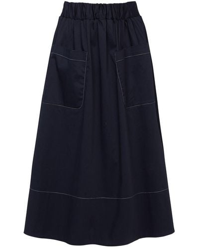 Mirla Beane Taylor Elasticated Waist Skirt Navy - Blue