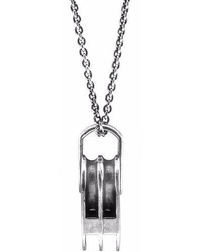 Anchor and Crew Tyne Pulley Necklace Pendant - Metallic