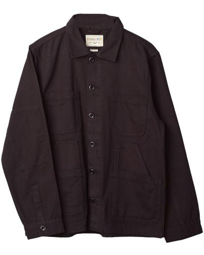 Uskees Drill Overshirt With Layered Pockets - Black