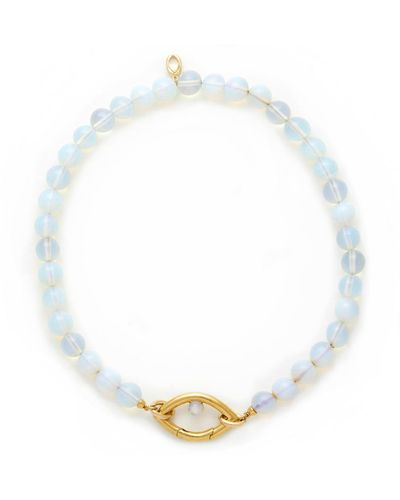 CAPSULE ELEVEN Eye Opener Opalite Necklace-gold - White