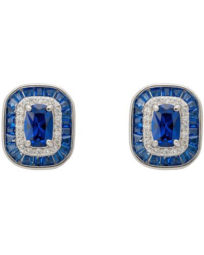 LÁTELITA London Great Gatsby Stud Earrings Sapphire Silver - Blue