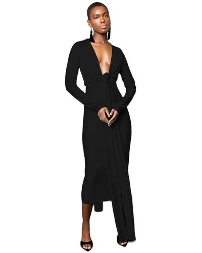 Undra Celeste New York exaggerated Joi Dress - Black