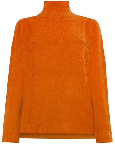 James Lakeland Cross Diamond Knit Orange
