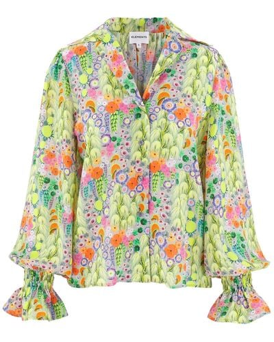 Klements Maudie Shirt In Flowers Of The Nile - Green