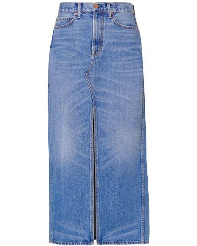 NOEND Jackie Classic Denim Maxi Skirt In Charlotte - Blue