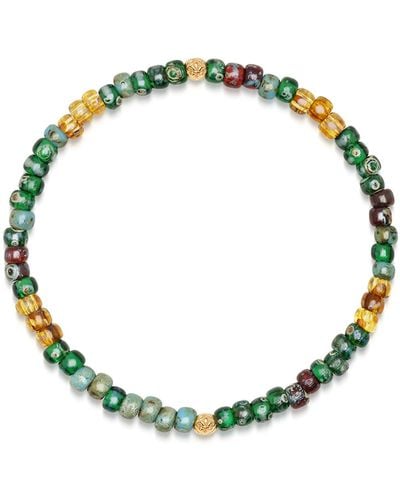 Nialaya Wristband With Green Japanese Miyuki Beads
