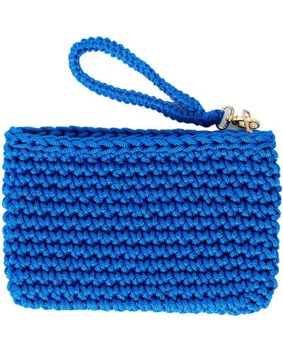 N'Onat Crete Handmade Crochet Clutch In - Blue