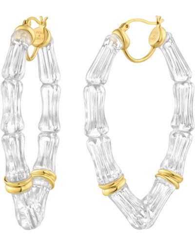 Gold & Honey Vivienne Bamboo Hoop Earrings - Metallic